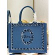 Imitazioni borse griffate shopping Dior Book Tote Blu Wave con tracolla