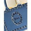 Imitazioni borse griffate shopping Dior Book Tote Blu Wave con tracolla