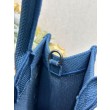 Imitazioni borse griffate shopping Dior Book Tote Blu Wave con tracolla
