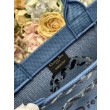 Imitazioni borse griffate shopping Dior Book Tote Blu Wave con tracolla