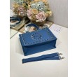 Imitazioni borse griffate shopping Dior Book Tote Blu Wave con tracolla
