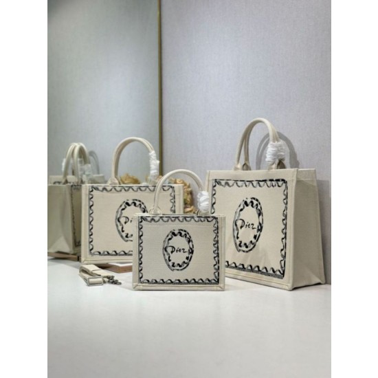 Borsa shopping Dior Book Tote Rosa Wave con tracolla