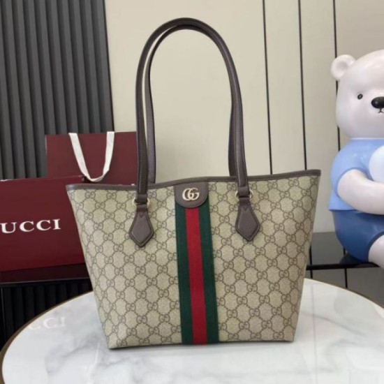 Borsa tote media Gucci Ophidia GG 836831 marrone