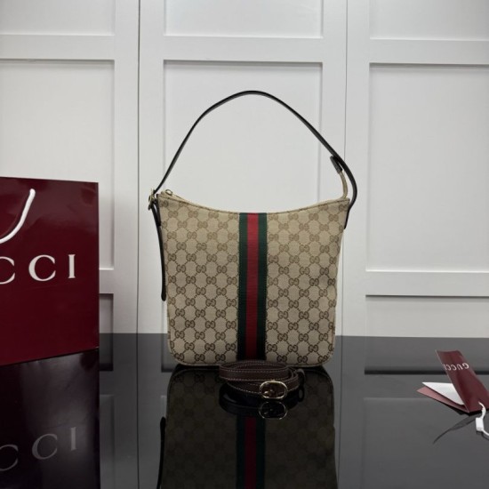 Gucci 875117 Borsa a tracolla media Lunetta marrone