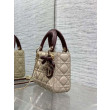 Mini borsa Lady Dior Dior bow rossa/beige Mini borsa Lady Dior Dior bow rossa/beige