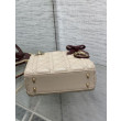 Mini borsa Lady Dior Dior bow rossa/beige Mini borsa Lady Dior Dior bow rossa/beige