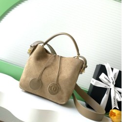 Replica perfette Borsa a mano Chanel 26S AS6268  scamosciata con tracolla larga grigio