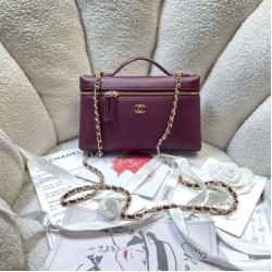 Replica perfette Qualit&agrave; Premium Borsa Chanel Vanity con catena 23cm AS5347 Rosso