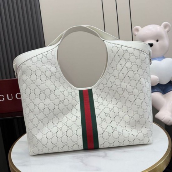 Sito Replica Qualità Premium Borse Firmate grande Gucci Giglio traforata GG 853971 bianca Imitazioni Replica perfette Qualità Premium Borse Firmate grande Gucci Giglio traforata GG 853971 bianca
