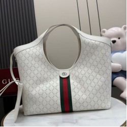 Qualit&agrave; Premium Borse Firmate Replica grande Gucci Giglio traforata GG 853971 bianca