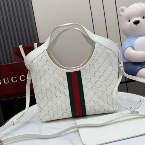 Sito Replica Qualità Premium Borsa piccola Gucci Giglio traforata GG 860845 bianca Imitazioni Replica perfette Qualità Premium Borsa piccola Gucci Giglio traforata GG 860845 bianca