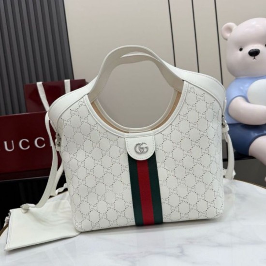 Sito Replica Qualità Premium Borsa piccola Gucci Giglio traforata GG 860845 bianca Imitazioni Replica perfette Qualità Premium Borsa piccola Gucci Giglio traforata GG 860845 bianca