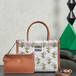 Replica perfette Qualit&agrave; Premium Borse  tote rete ricamata Miu Miu 5BA310 19cm