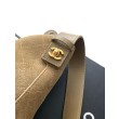 Borsa a mano Chanel 26S AS6268  scamosciata con tracolla larga grigio