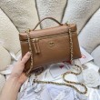 Borsa Chanel Vanity con catena 23cm AS5347 Marrone