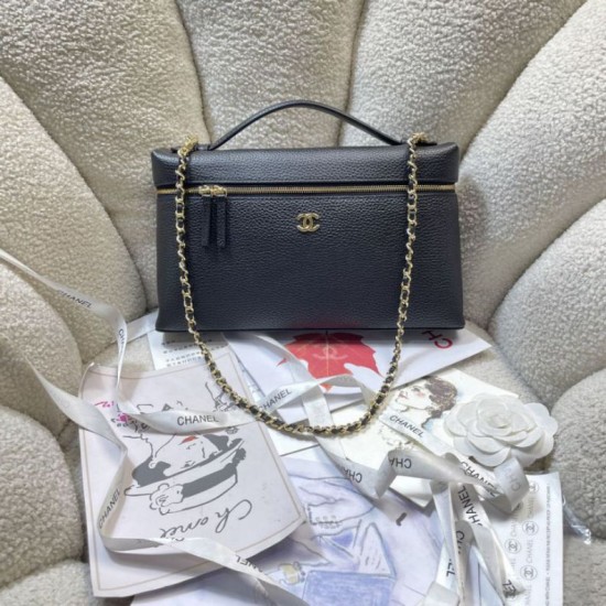 Borsa Chanel Vanity con catena 29cm AS6473 Nera