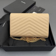 Portafoglio a catena YSL Saint Laurent Envelope pelle originale albicocca