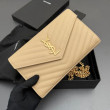 Portafoglio a catena YSL Saint Laurent Envelope pelle originale albicocca