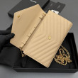 Portafoglio a catena YSL Saint Laurent Envelope pelle originale albicocca