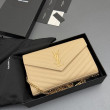 Portafoglio a catena YSL Saint Laurent Envelope pelle originale albicocca