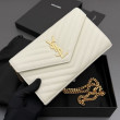 Portafoglio a catena YSL Saint Laurent Envelope pelle originale bianco