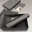Portafoglio a catena YSL Saint Laurent Envelope pelle originale nero argento