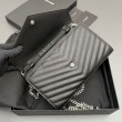 Portafoglio a catena YSL Saint Laurent Envelope pelle originale nero argento
