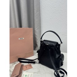 Zaino Miu Miu 26s pelle cerata 5bc043 22cm nero Zaino Miu Miu 26s pelle cerata 5bc043 22cm nero