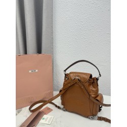 Zaino Miu Miu 26s pelle cerata 5bc043 marrone Zaino Miu Miu 26s pelle cerata 5bc043 marrone