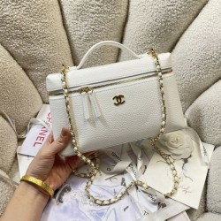Replica perfette Borse Firmate  Chanel AS5347 Vanity con catena 23cm Bianco