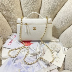 Replica perfette Borse Firmate  Chanel AS5347 Vanity con catena 23cm Bianco