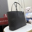 Borsa tote grande Gucci 874745 Tribeca con perforazioni nera