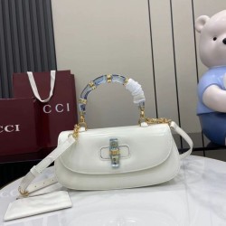 Replica perfette Borse  Alta Qualità Gucci Bamboo Diva 827750 Bianca