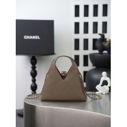 Borsa triangolare trapuntata Chanel AS6392 grigio