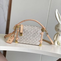 Replica perfette borsa media LVSIDE TRUNK M2A145 in jacquard bianco