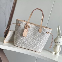 Replica perfette Borsa Louis Vuitton Neverfull MM M2A381 jacquard bianco