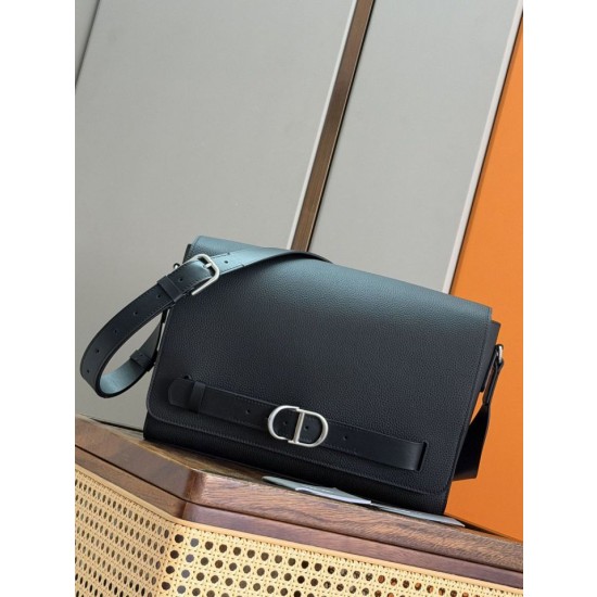 Borse Firmate Replica a tracolla Dior Normandie con patta nera