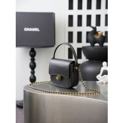 Borsa Chanel Mini Flap con manico superiore AS6424 Nero