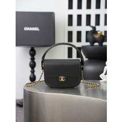 Borsa Chanel Mini Flap con manico superiore AS6424 Nero