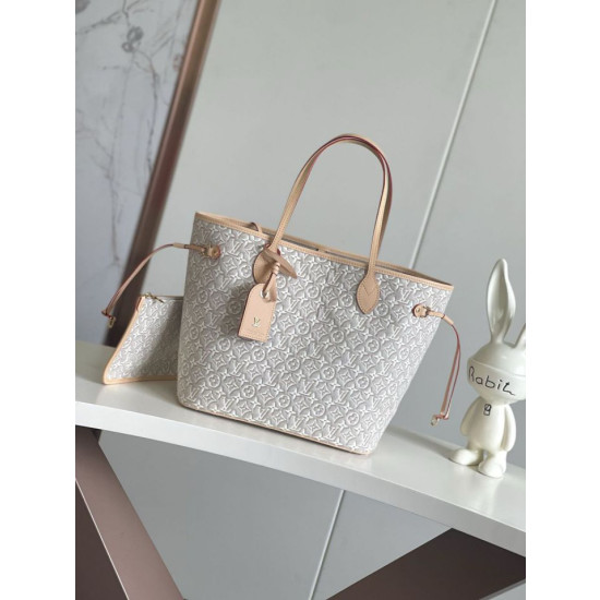 Borsa Louis Vuitton Neverfull MM M2A381 jacquard bianco Borsa Louis Vuitton Neverfull MM M2A381 jacquard bianco