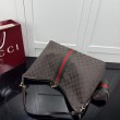 Borsa tote grande Gucci Giglio A008NS tela GG bordeaux
