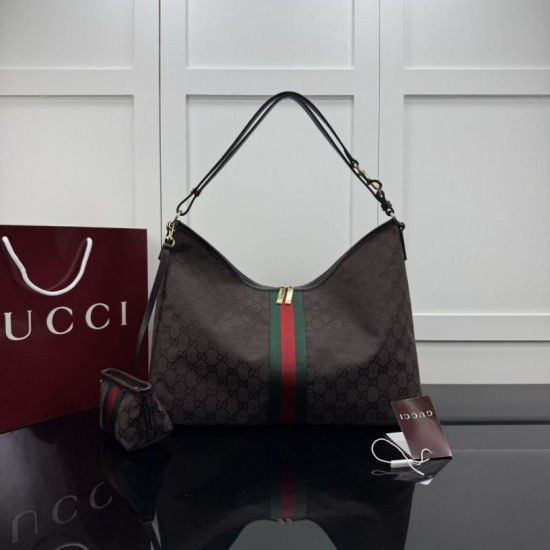 Borsa tote grande Gucci Giglio A008NS tela GG bordeaux