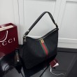 Borsa tote grande Gucci Giglio A008NS tela GG nera