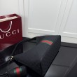 Borsa tote grande Gucci Giglio A008NS tela GG nera