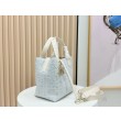Borsa tote verticale Dior Tweed Toujours motivo Cannage Blu