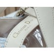 Borsa tote verticale Dior Tweed Toujours motivo Cannage Blu