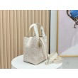 Borse Firmate Replica tote verticale Dior Tweed Toujours motivo Cannage rosa