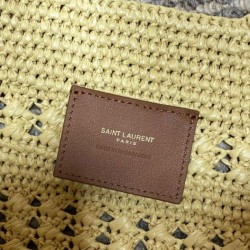 Sito Replica Borse Firmate tote Icare YSL Saint Laurent con intreccio rafia albicocca Imitazioni Replica perfette Borse Firmate tote Icare YSL Saint Laurent con intreccio rafia albicocca