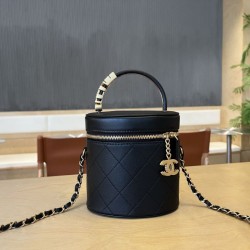 Replica perfette Borsa cosmetica vintage Chanel AS1625 Nero