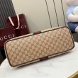 Borse Replica tote grande Gucci Giglio A008NS tela GG marrone